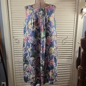 Floral Sleeveless Dress - Purple and Pink